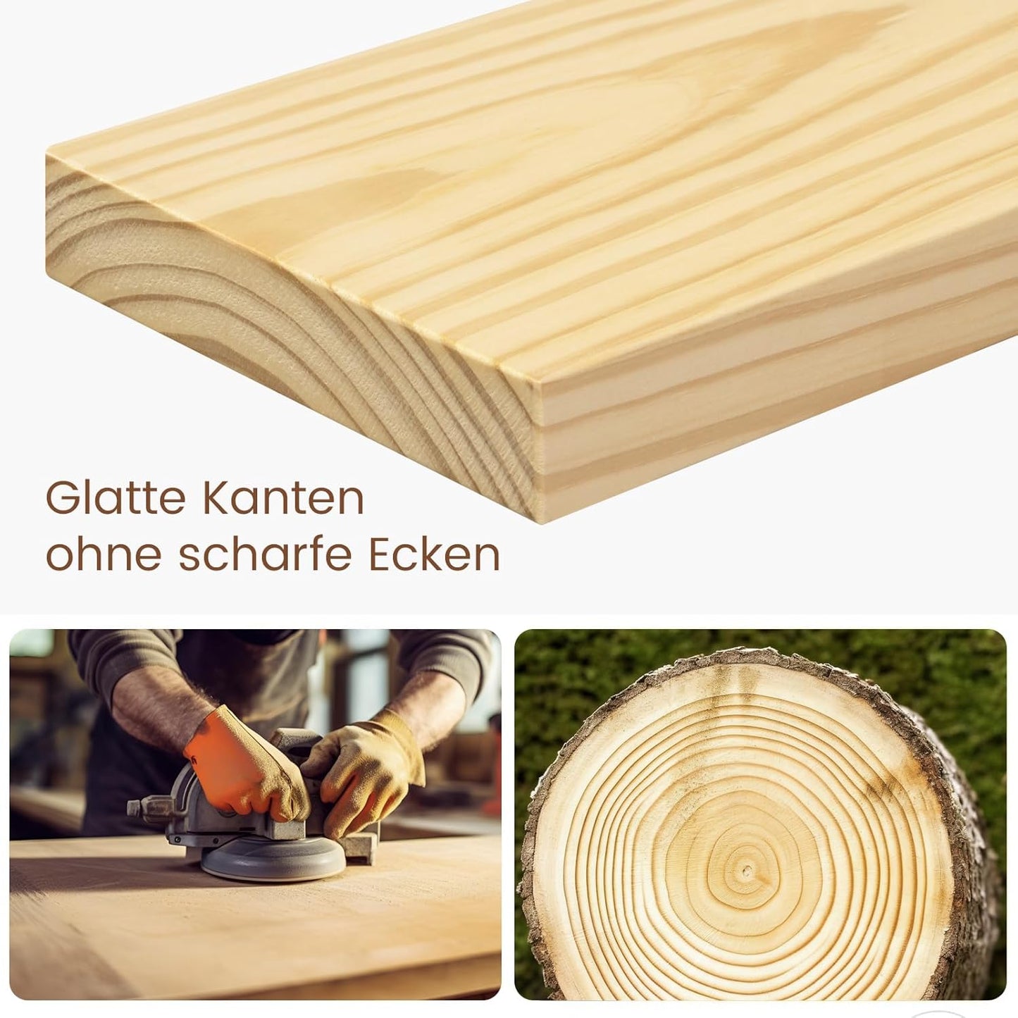 eSituro Etagère murale en bois - Etagère murale flottante avec fixation invisible - aspect bois - 50 x 19 x 3,5 cm