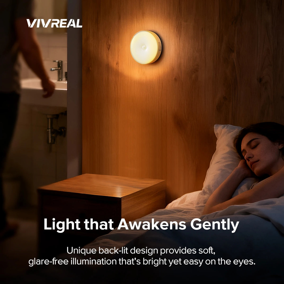 VIVREAL Lampes de nuit, lot de 6 NL-02 – Éclairage d'ambiance tamisé – ABS+PC – Compactes et sans fil