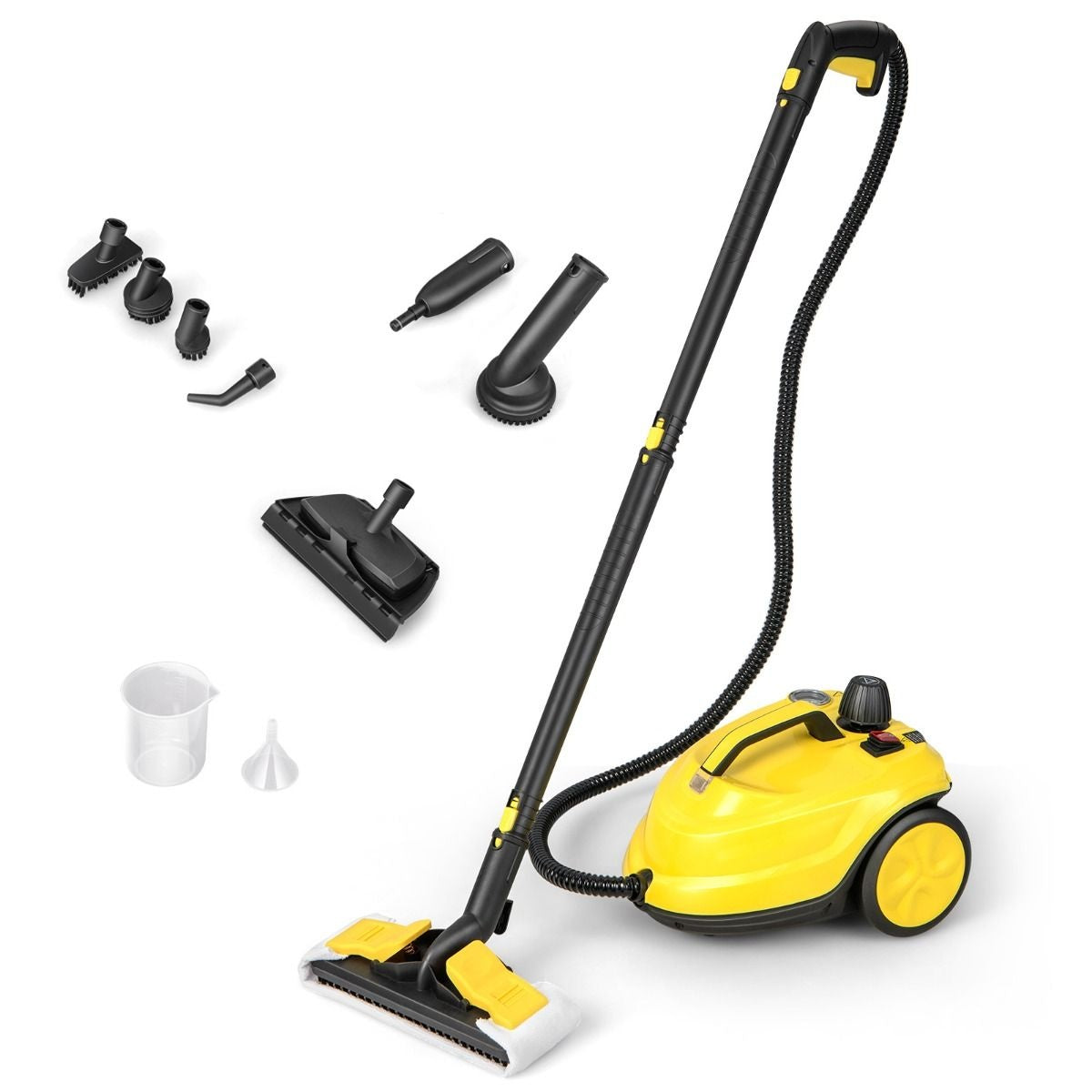 Coast Nettoyeur vapeur multifonction - 2000W, 5 Bar, 13 Accessoires, Capacité 1.8L - 37 x 26 x 25 cm - PP - Jaune