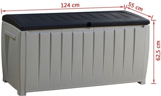 Keter Novel Boîte de rangement - 340L - 124x55x62.5cm - Gris