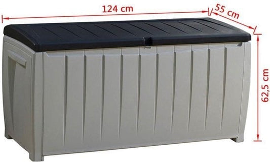 Keter Novel Boîte de rangement - 340L - 124x55x62.5cm - Gris