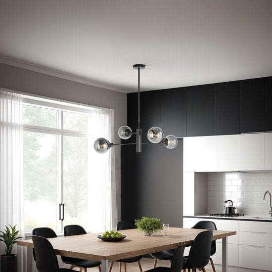 Steinhauer - lampe suspendue - Constellation - noir - métal - Ø 90cm - E14 - 3804ZW