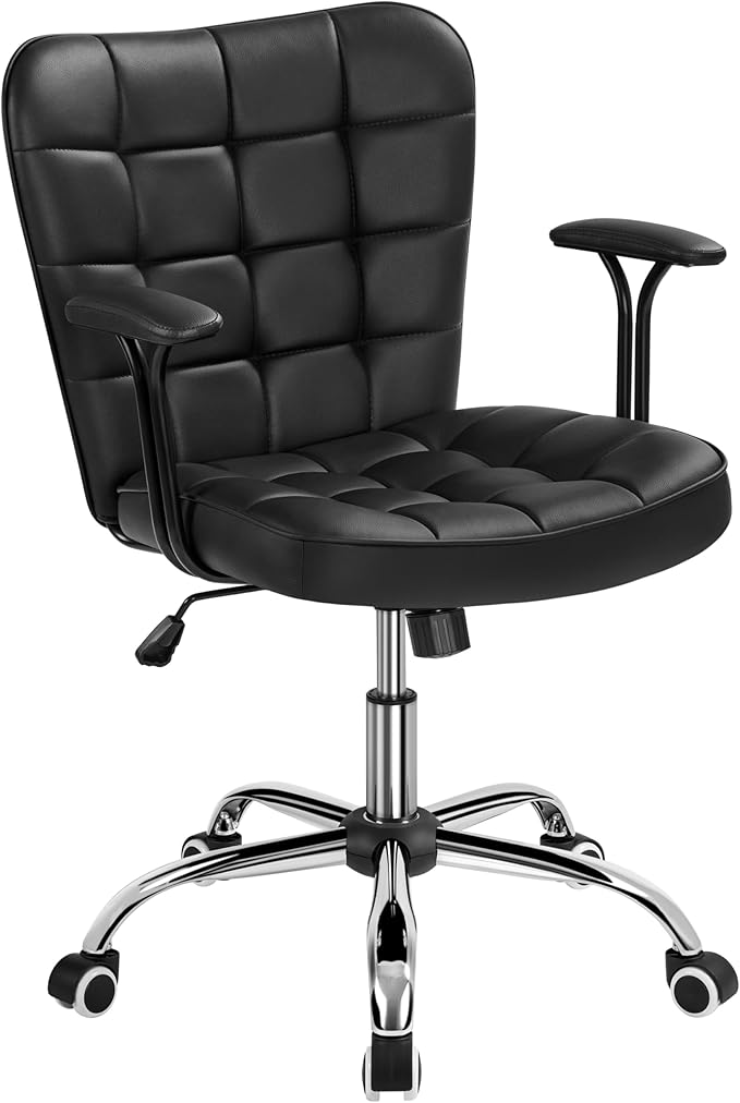Yaheetech Siège de bureau - Ergonomique - Réglable - Avec accoudoirs amovibles - Noir