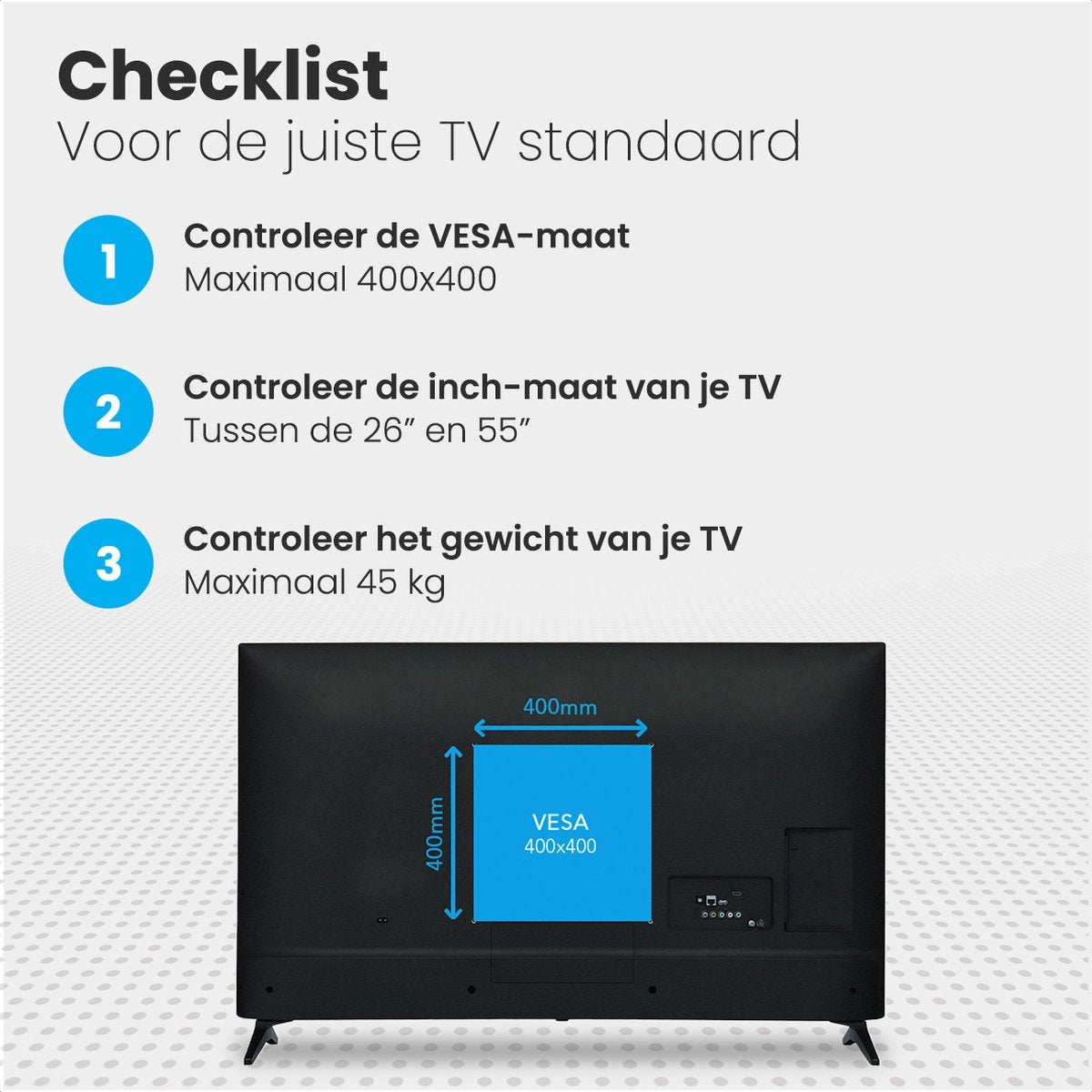 Auronic TV Stand - Pied TV - Rotatif - Réglable - Inclinable - 26 à 55 pouces - Noir
