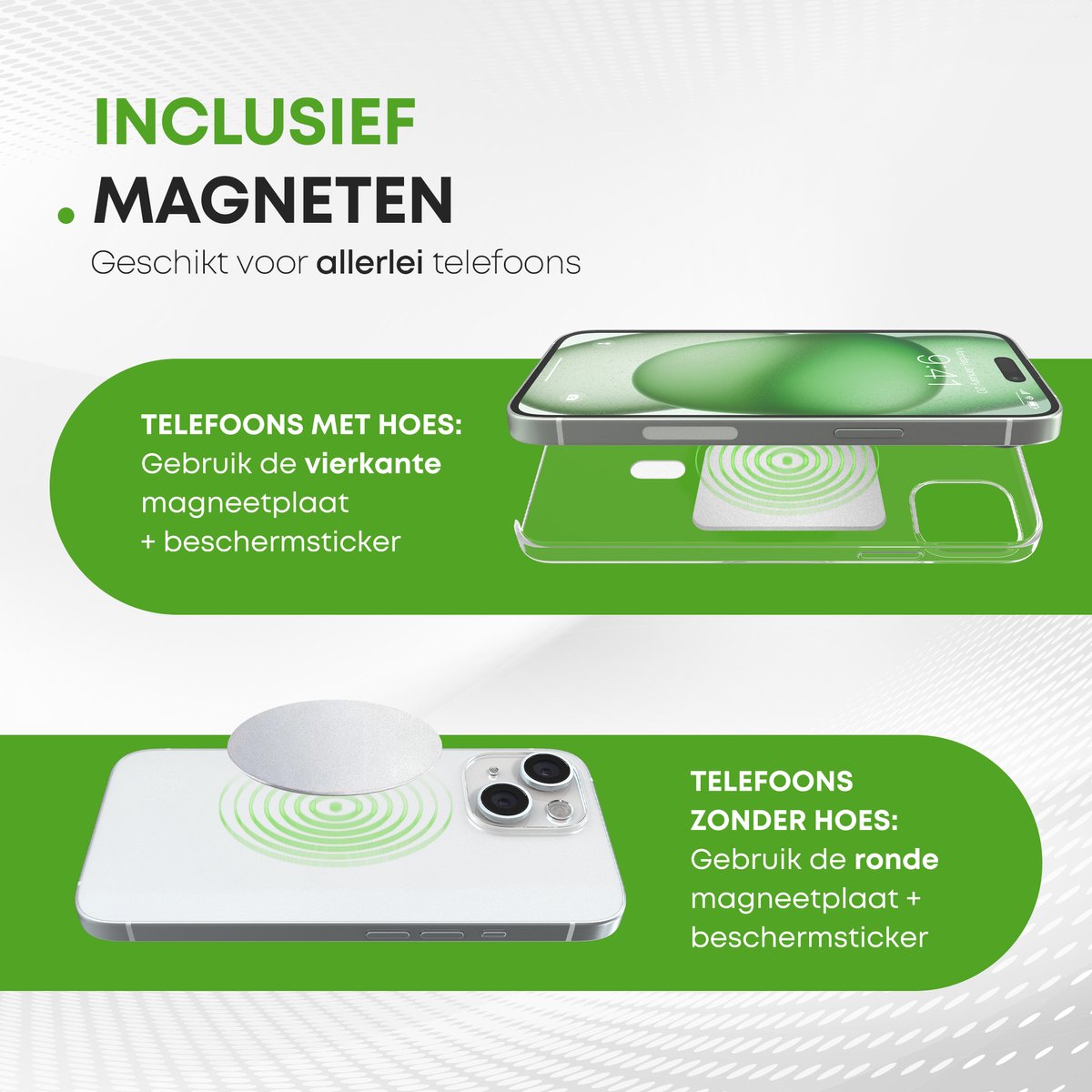 iSetchi Support Téléphone Voiture - Magnétique & Universel - Pour Grille de Ventilation - Métal - Noir