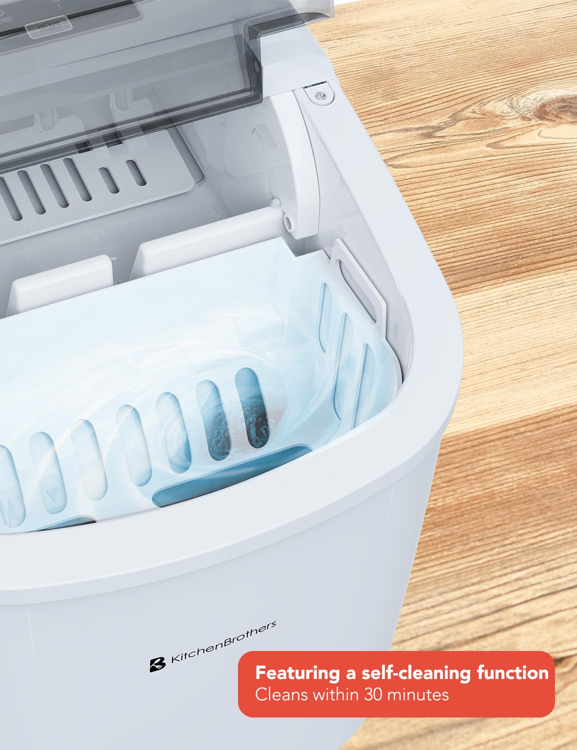 KitchenBrothers Machine à glaçons - 1,2 litre - 95 Watt - 32D x 31B x 25H - Blanc