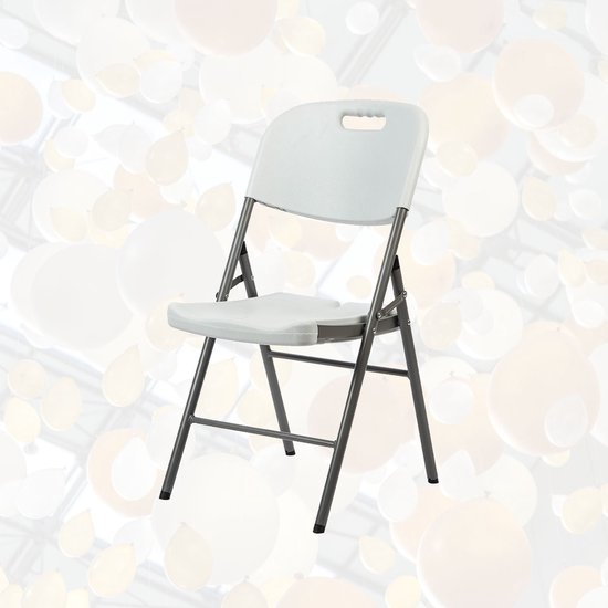 BRASQ Chaise pliante blanche - Chaise pliante - Chaise pliante 45x50x88 cm - PVC - Chaise de salle à manger