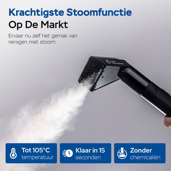 Nettoyeur de tapis Qclean® - Nettoyeur de taches et nettoyeur à vapeur 4-en-1 - Vapeur à 105 °C - Nettoyeur de canapés - Autonettoyant - Produit nettoyant inclus