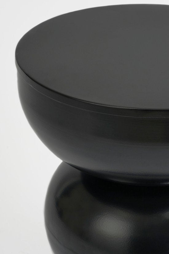 Mica Decorations Luna Table d'appoint - Table d'appoint ronde H46 x Ø32 cm - Petite table en fer pour chambre ou salon - Table de chevet ou table pour plantes - Noir