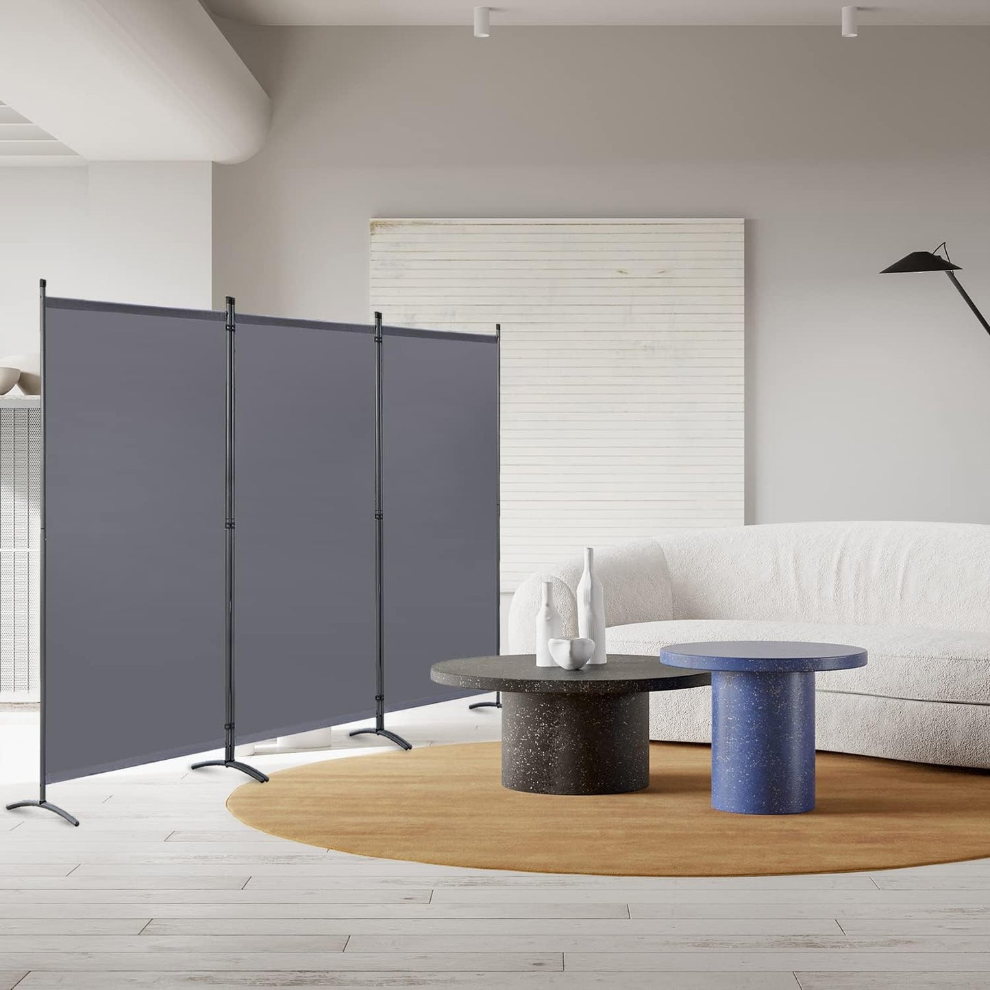Angel Living Paravent - 3 Panneaux - 243 x 170 cm - Gris