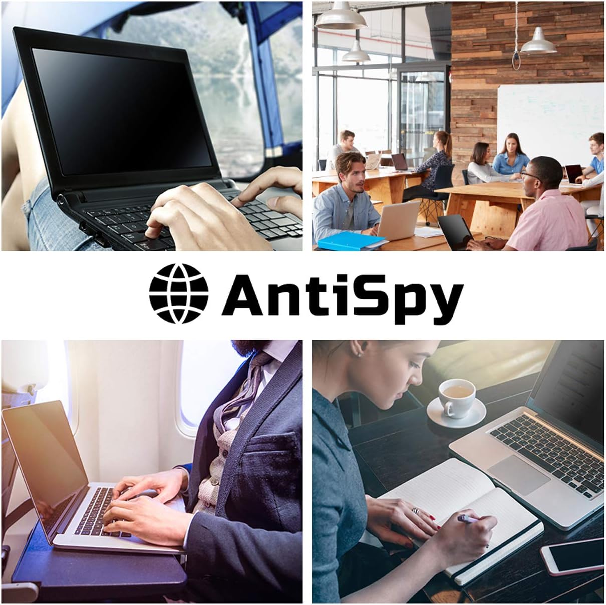 cobus AntiSpy privacy filter 15.6" (345×194 mm) - noir | film adhésif de protection de la vie privée pour ordinateur portable | réutilisable et robuste