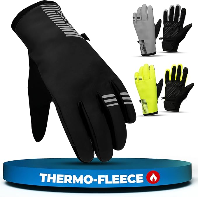 MIVELO Gants d'hiver - coupe-vent - imperméable - écran tactile - isolation 3M - antidérapant - noir