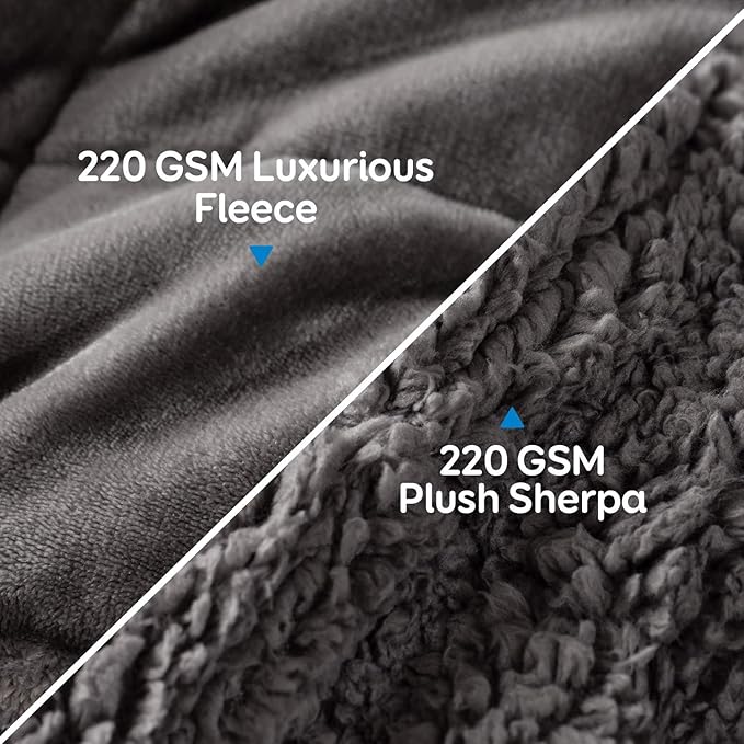 Couverture d'atténuation Cottonblue Gris - 6.8 kg - Couverture en polaire Sherpa 122 x 183 cm
