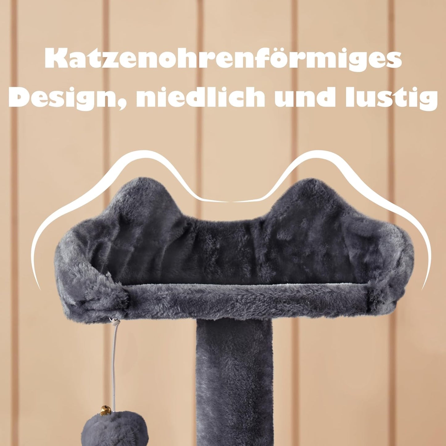 Yaheetech Scratching Post - 3 plateformes d'observation - 2 terriers pour chat - 49 x 49 x 139 cm - Gris foncé