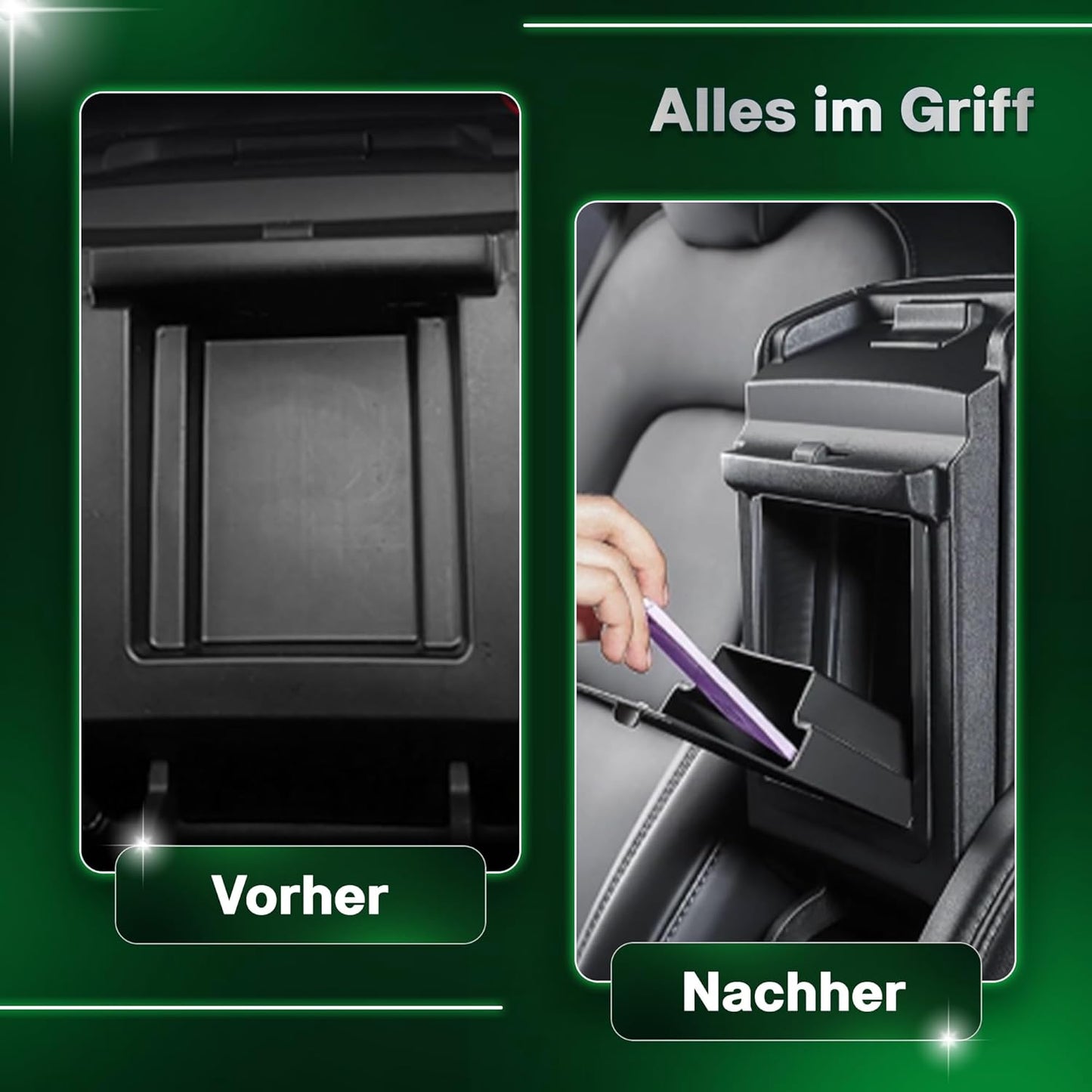 loonara Kit d'organisation de la console centrale pour Tesla Model 3 & Model Y - Noir