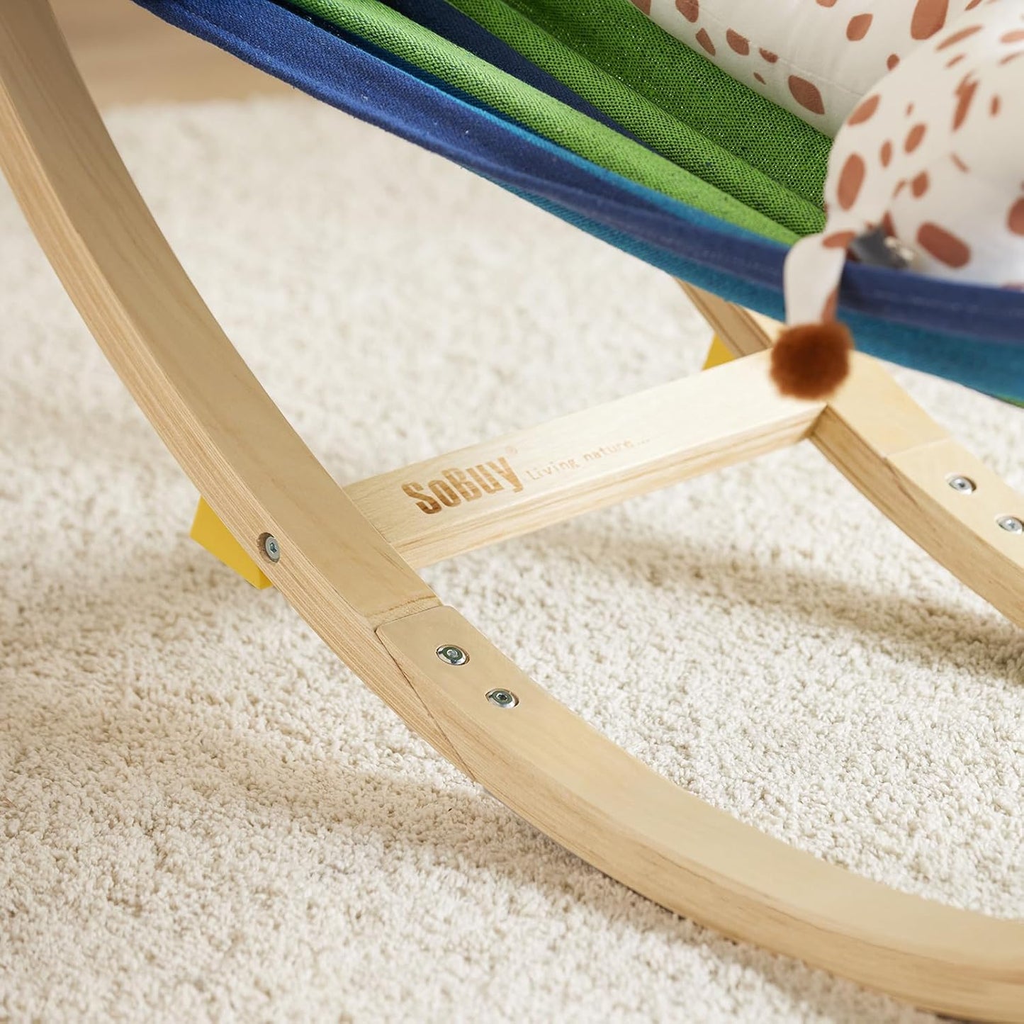 Hamac enfant avec arrêt de sécurité - SoBuy - 120 x 46 x 36 cm - Confortable et sécurisé - Vert et bleu