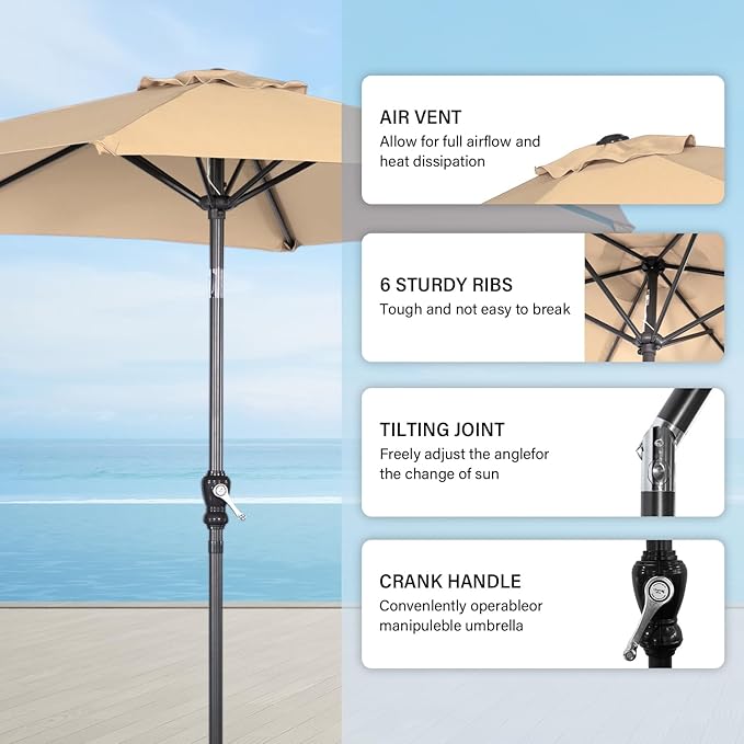 Angel Living Parasol Ø250 cm - Inclinable - Beige