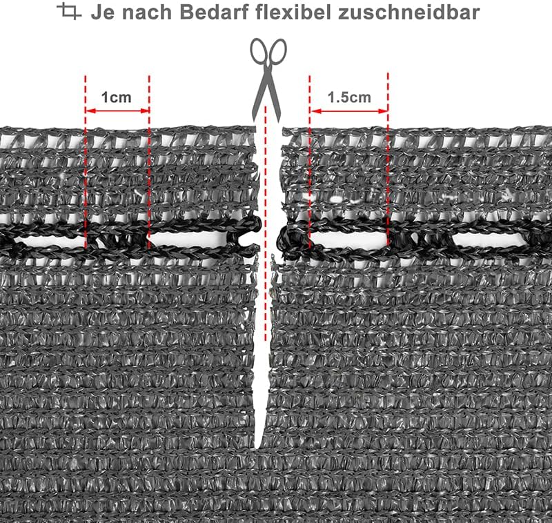 Brise-vue Woltu 1,5 x 25 m - Anthracite - HDPE Shade Net 150 g/m² - Brise-vue et brise-vent