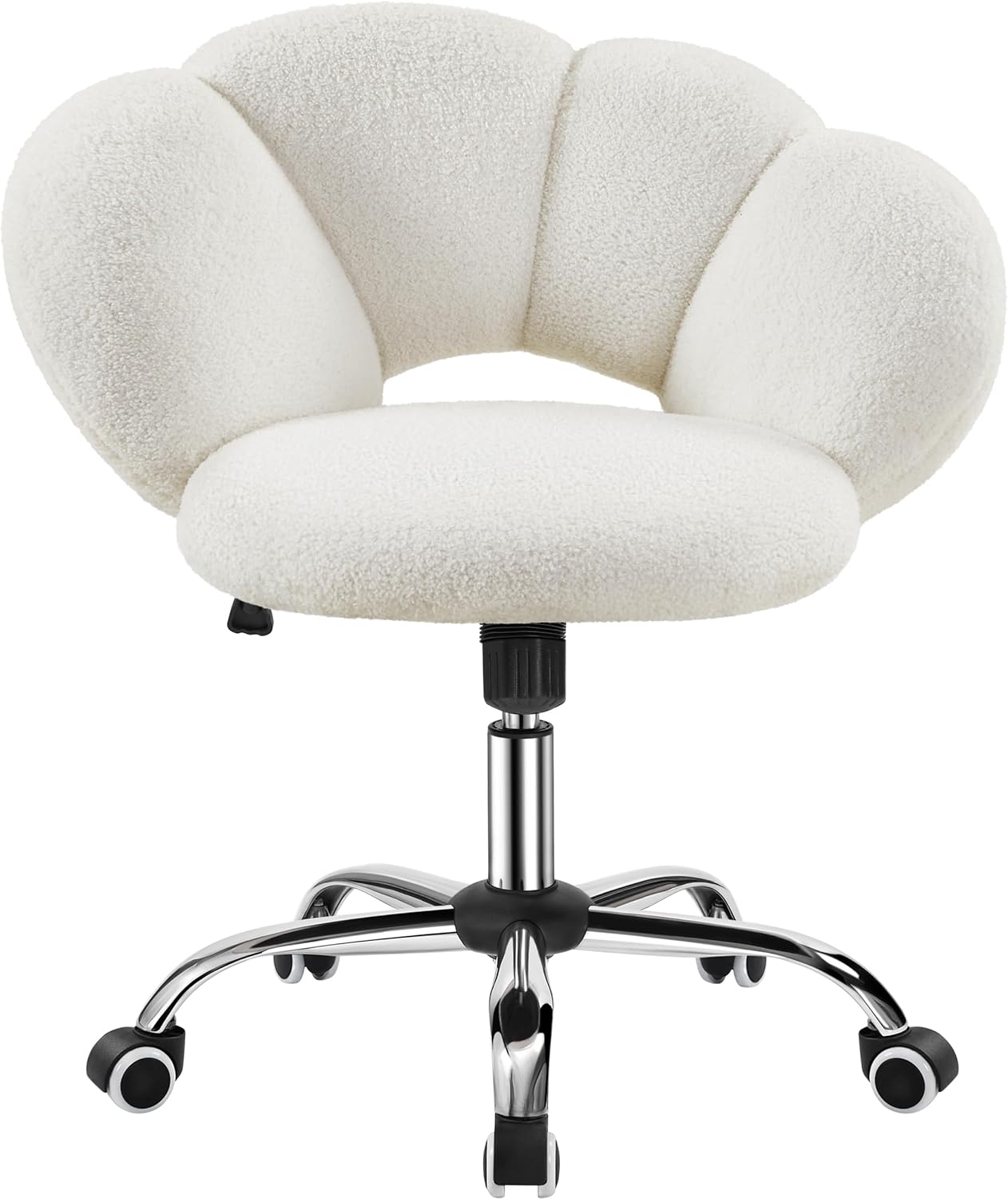 Yaheetech Chaise de bureau réglable - en forme de nuage - jusqu'à 136 kg - 70 x 60 x 72-82 cm - blanc