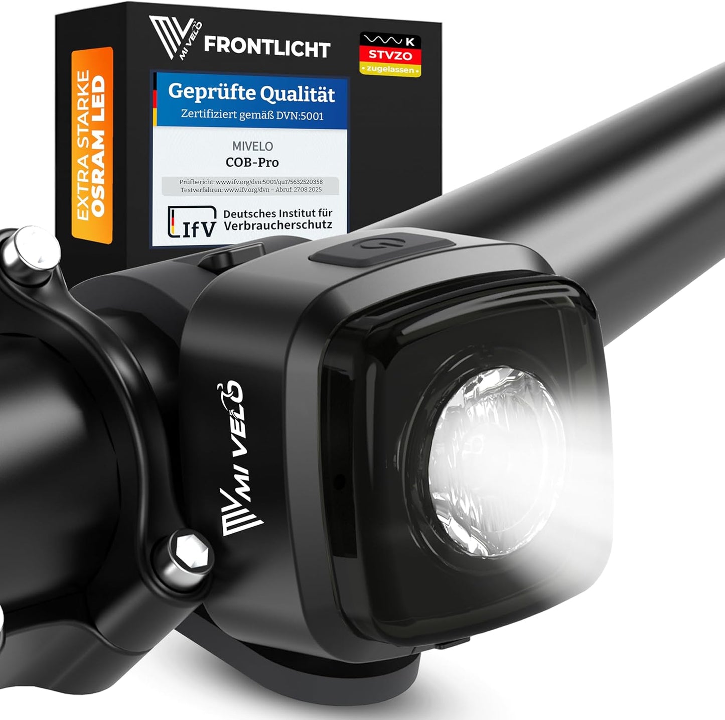 Mivelo Bicycle Light Set - LED Front & Rear Light - USB Rechargeable - Waterproof