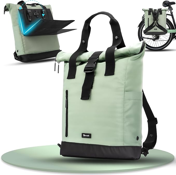 MIVELO - Sac à dos et sac à bagages pour vélo - Résistant à l'eau & 22 litres - Mint