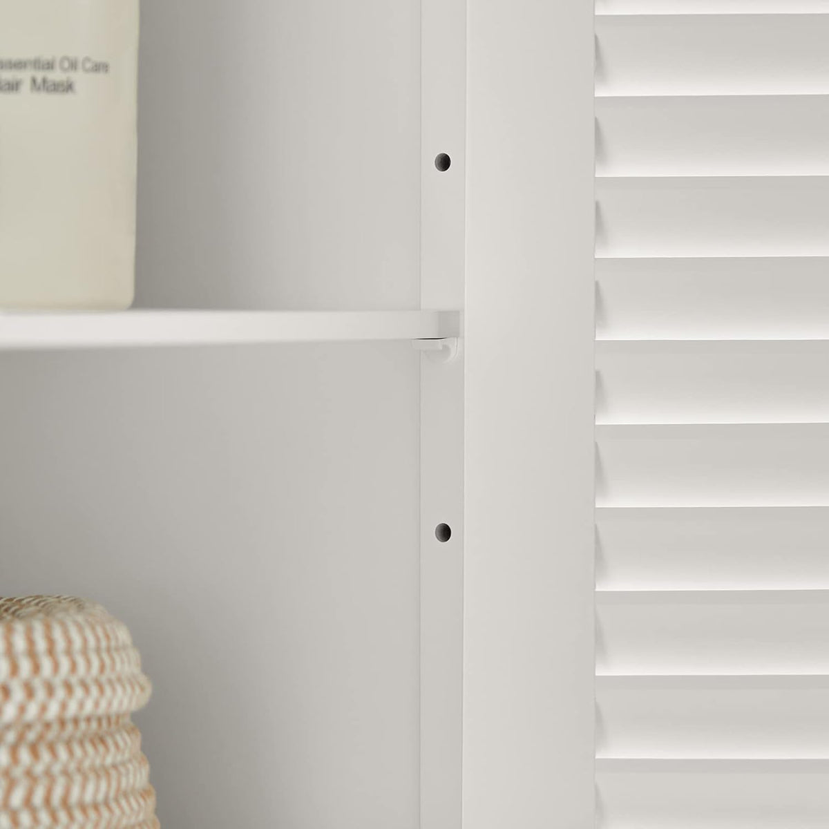 SoBuy Meuble lavabo - 2 portes et 2 étages - Blanc - 60x35x58cm