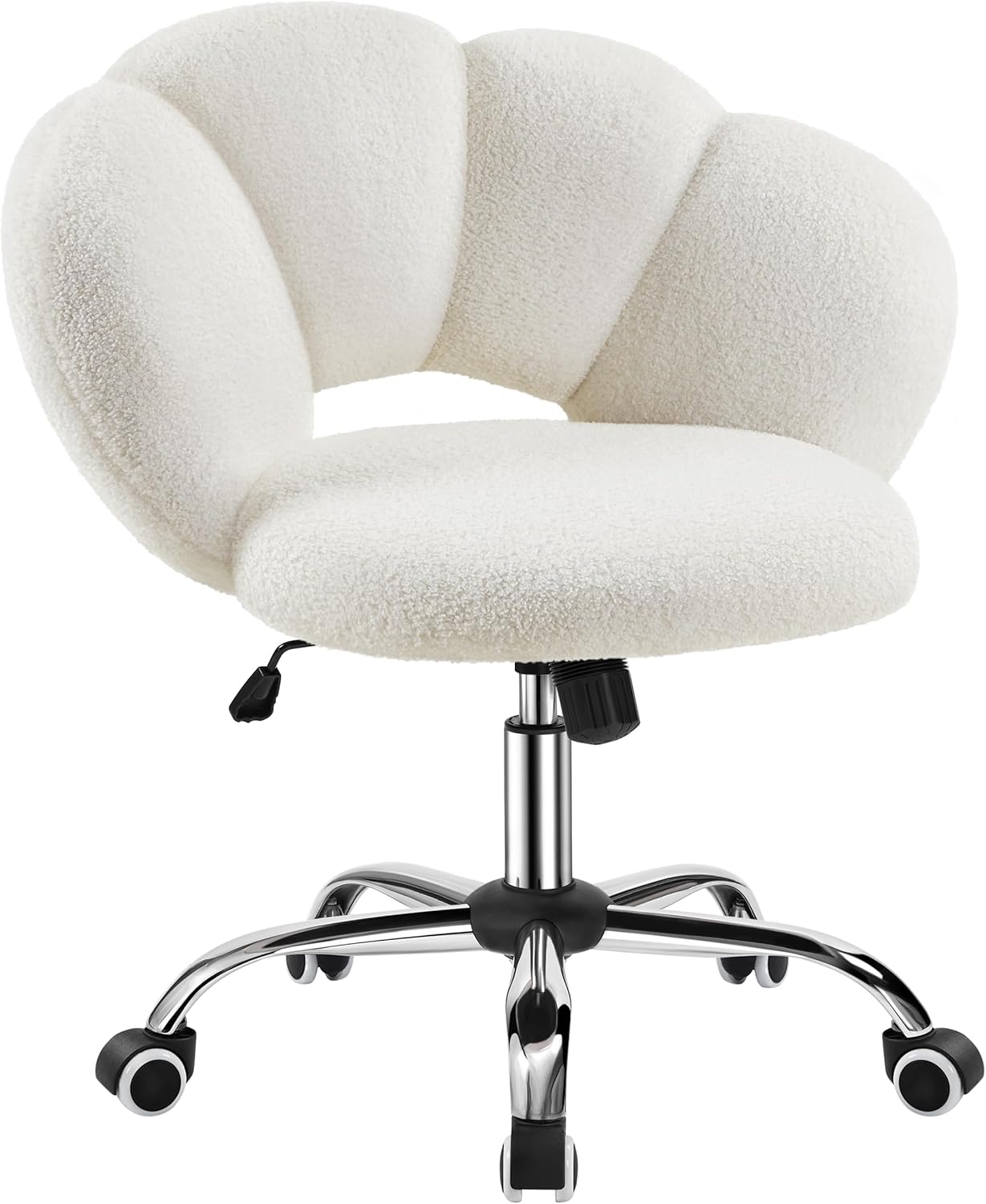Yaheetech Chaise de bureau réglable - en forme de nuage - jusqu'à 136 kg - 70 x 60 x 72-82 cm - blanc
