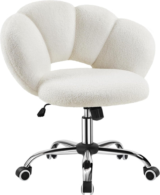 Yaheetech Chaise de bureau réglable - en forme de nuage - jusqu'à 136 kg - 70 x 60 x 72-82 cm - blanc