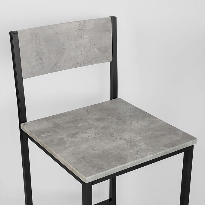 Table de bar Sobuy avec chaises - Gris - 60x60x97 cm