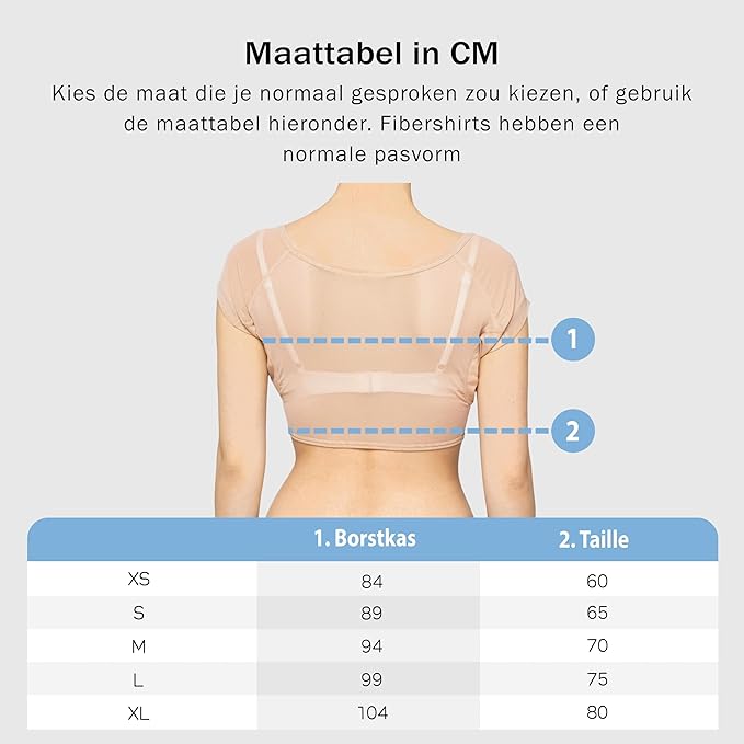 Fibershirts Anti-Sweat Top Ladies - Maillot de corps anti-sueur - MicroModal - ArmPads PRO - Silver Technology - Skin - Taille S