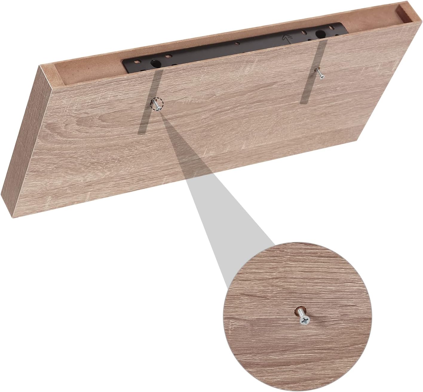 Etagère murale Eugad 80 x 22,9 x 3,8 cm - Etagère flottante en bois aspect chêne - Design rétro