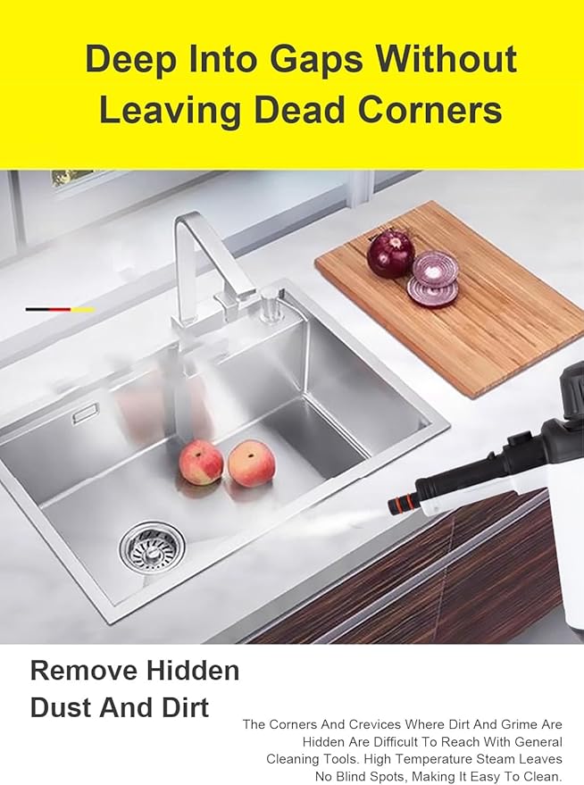 ETLIFE Nettoyeur vapeur, 1200 W, 3 Bar de pression de vapeur, 400ml de capacité, blanc