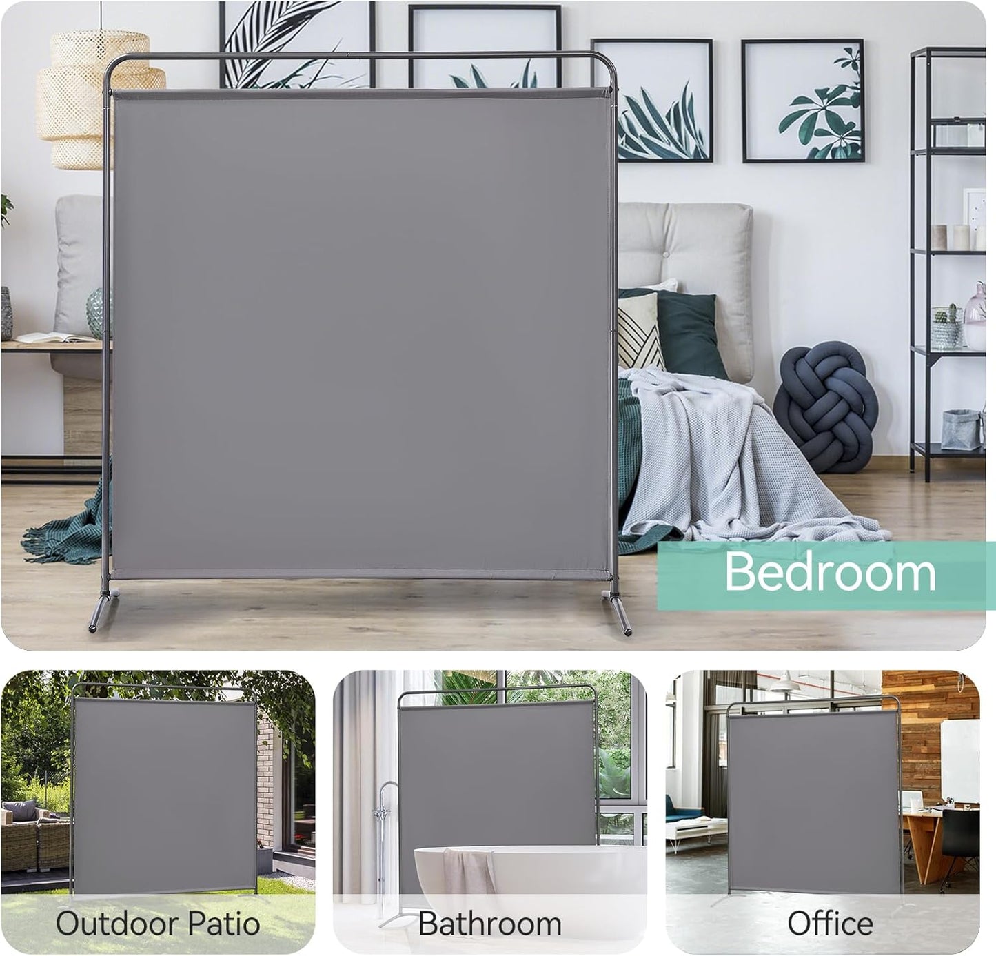 Angel Living Paravent - 1 Panneau - 163 x 177 cm - Gris