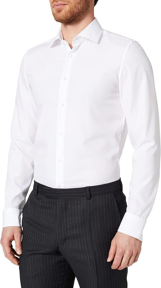 Chemise homme - Seidensticker Business Kent Ela- Taille 43 - blanc