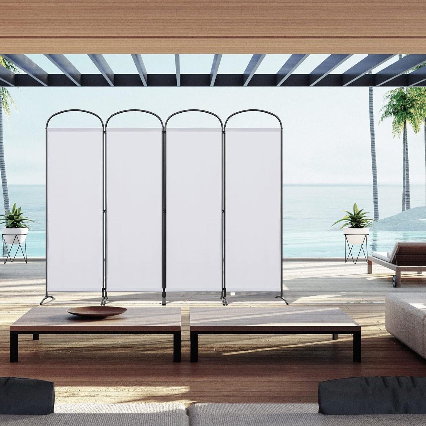 Angel Living Screen 4 panneaux - 224 x 182 cm - Blanc