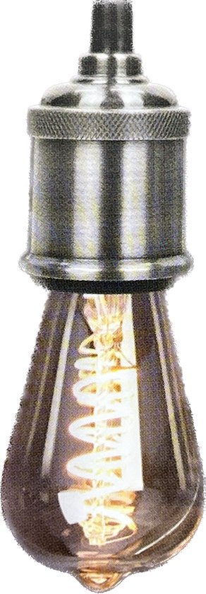 Lampe suspendue - Suspension par cordon - Argent - Raccord E27