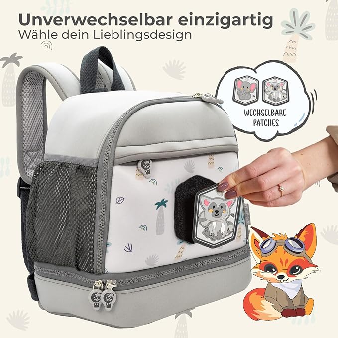 REISERACKER Sac à dos pour enfants Adventure - 27 x 24,5 x 15 cm - Sac à dos étanche avec réflexions et gilet de sécurité