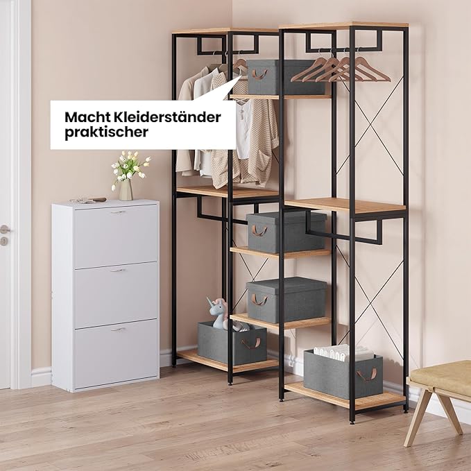 Boîte de rangement WOLTU avec couvercle - lot de 5 boîtes de rangement - pliable - gris - 38 x 27 x 20 cm