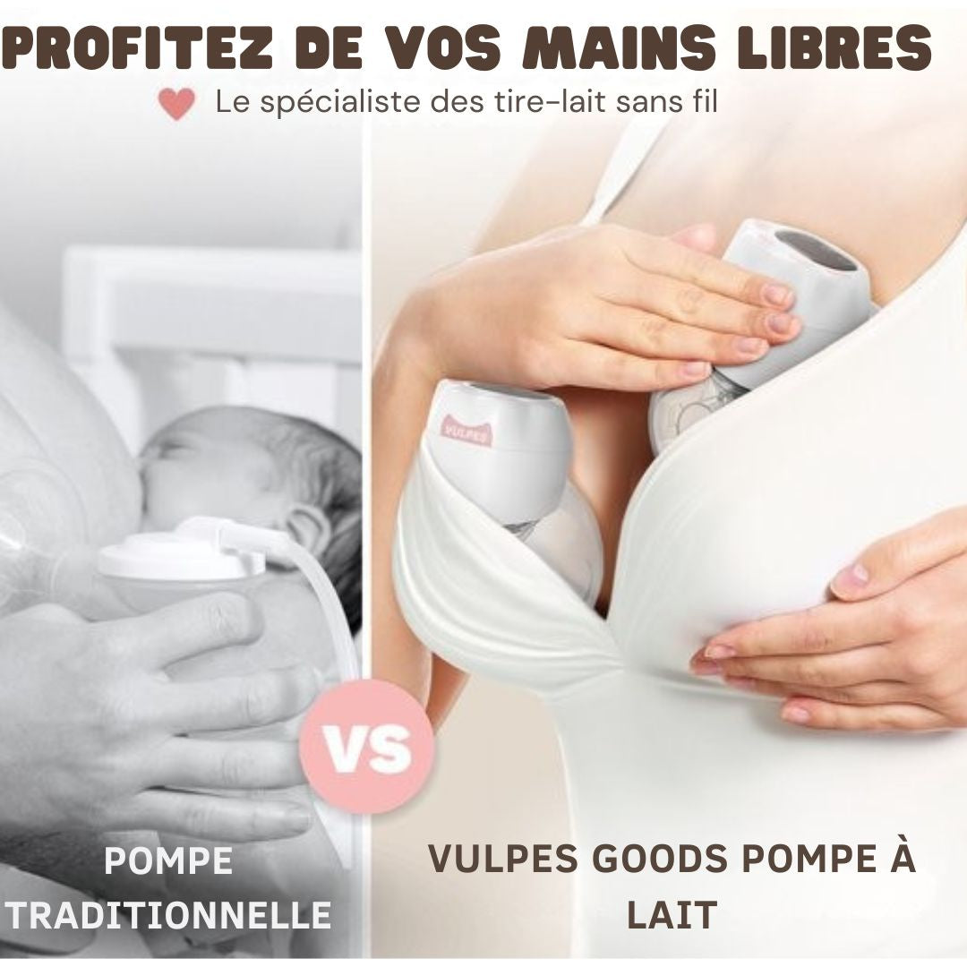 Tire-lait mains libres - Vulpes Goods® BabyCare -Tire-lait électrique sans fil - Double tire-lait électrique - Portable - 2 pièces