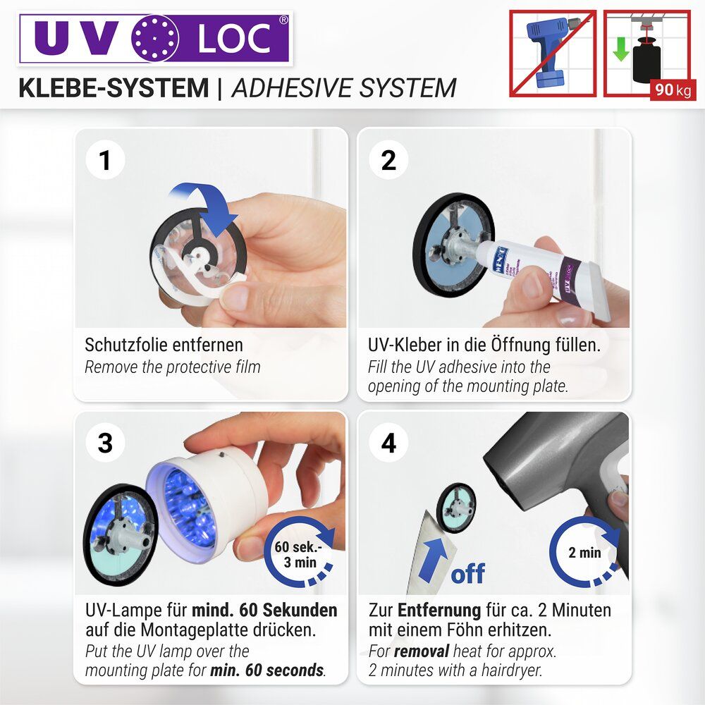 Porte-serviettes de bain UV-Loc® Uno Isera 40 cm
