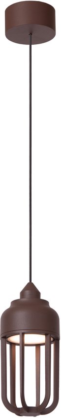 Lucide WELLS - Suspension intérieur/extérieur - Ø 10 cm - LED - 1x8 W 2700 K - IP54 - Brun rouille | Essential