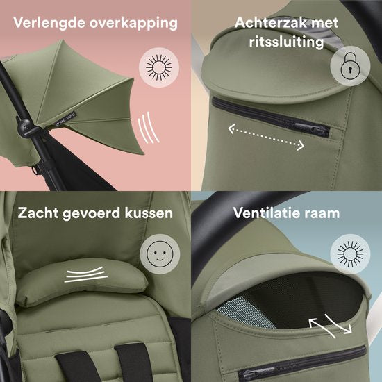 Stokke YOYO 6+ Color Pack, Olive - Textile : coussin d'assise, capote extensible et poche arrière à fermeture éclair - Pour le châssis YOYO (vendu séparément)