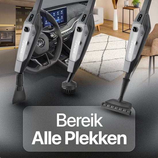 KRAFT Nettoyeur à vapeur - Nettoyeur de taches - Nettoyeur à vapeur portatif - 10 accessoires et 2 chiffons à vapeur