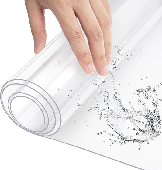 WOLTU Film transparent de protection de table - Nappe en PVC - épaisseur 2 mm - rectangle 100 x 180 cm - imperméable
