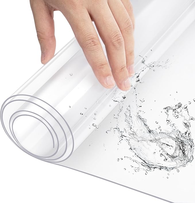 WOLTU Film transparent de protection de table - Nappe en PVC - épaisseur 2 mm - rectangle 100 x 180 cm - imperméable