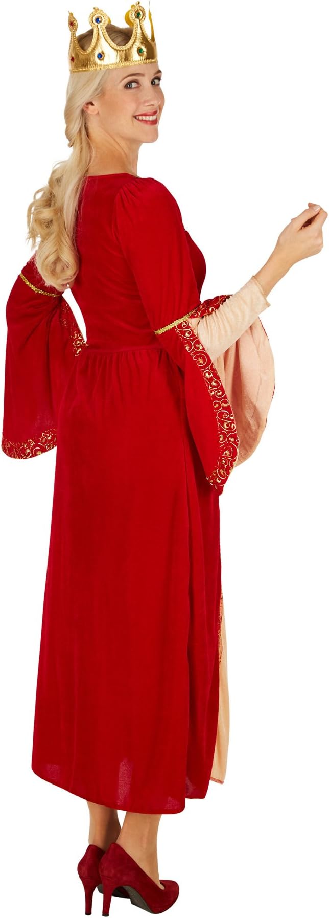 TecTake Costume de reine - femmes - XL - velours rouge avec couronne