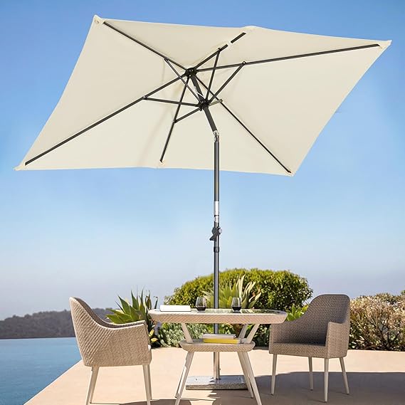 Angel Living Parasol - Inclinable - 140 x 210 cm - Rectangle - Crème