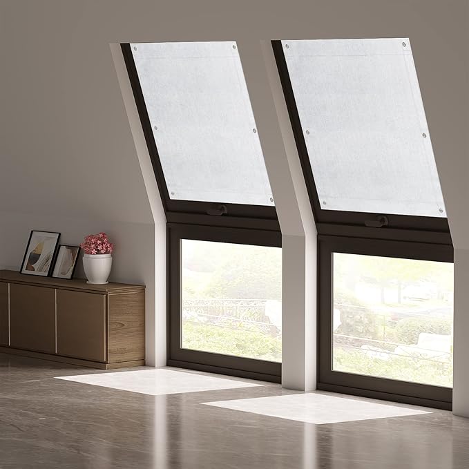 WOLTU store thermique occultant fenêtre de toit - sans perçage avec ventouses - blanc - 76 x 115 cm - pour Velux et Roto P08 408