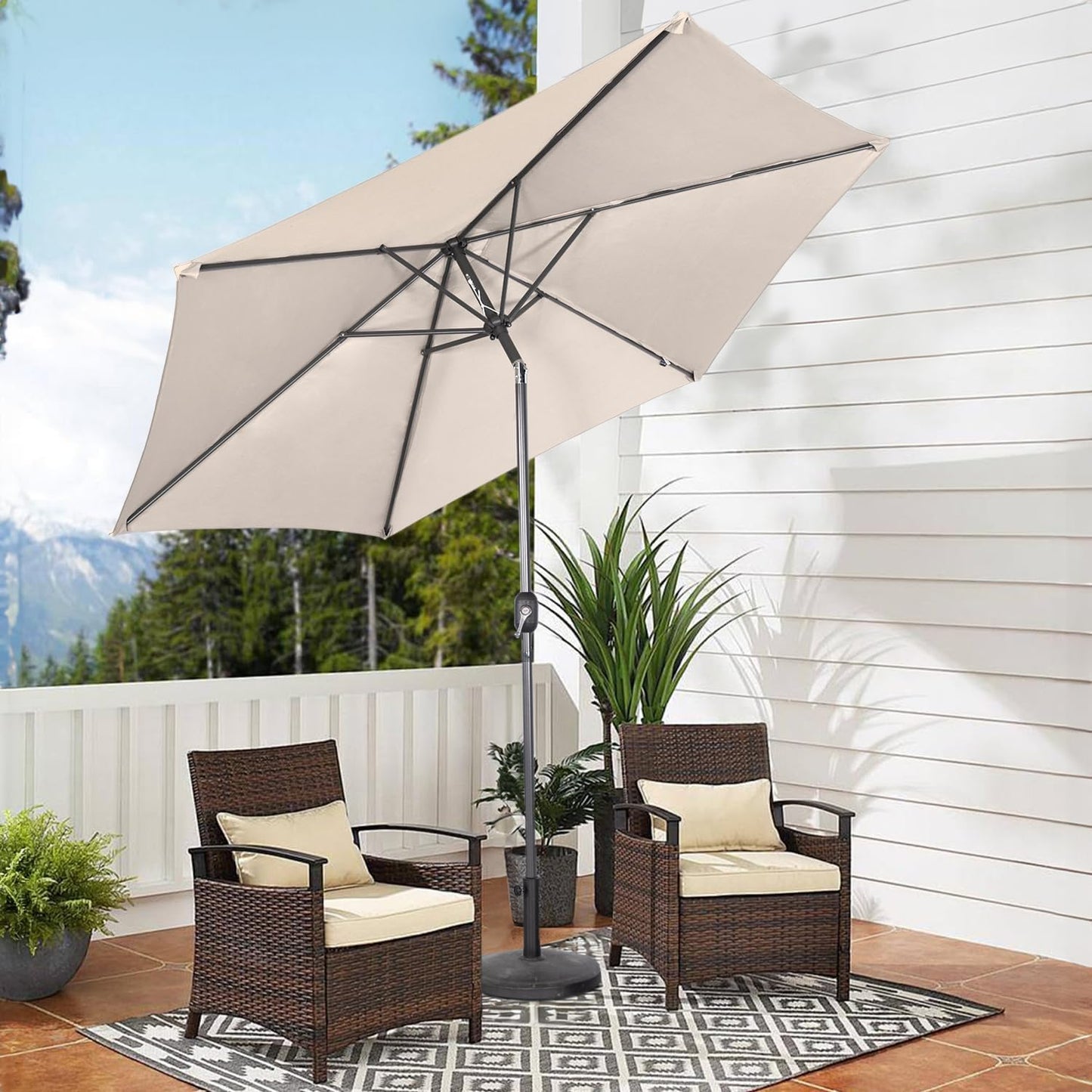 Angel Living Parasol - Ø300 cm - Inclinable - Crème