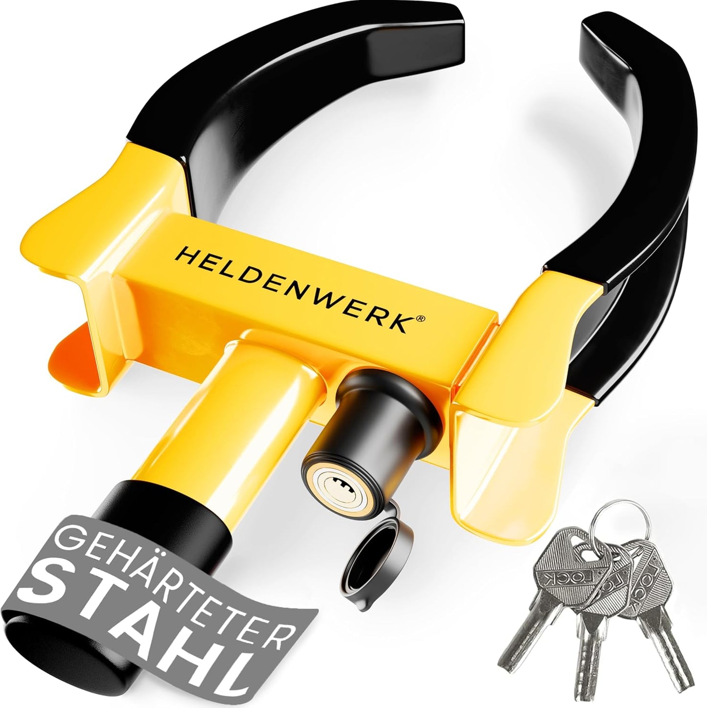 Heroism Park Claw Wheel Clamp - pour largeur de pneu 18-30cm - 10x10x10mm - Noir/Jaune